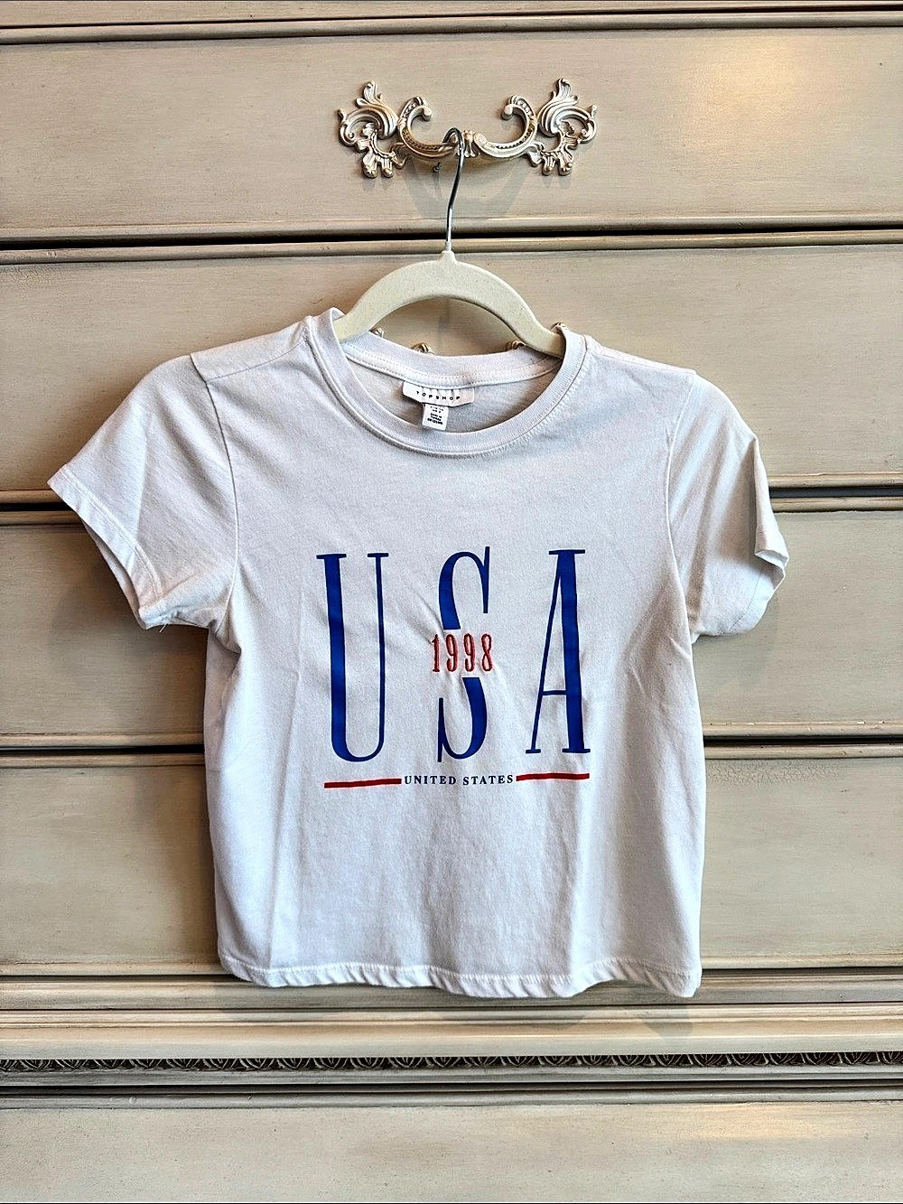 Topshop USA 1998 Graphic Tee White Size XS